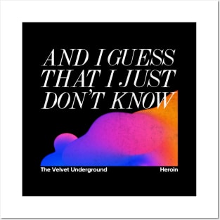 The Velvet Underground / Heroin - Minimalist Lyric Artwork Design Posters and Art